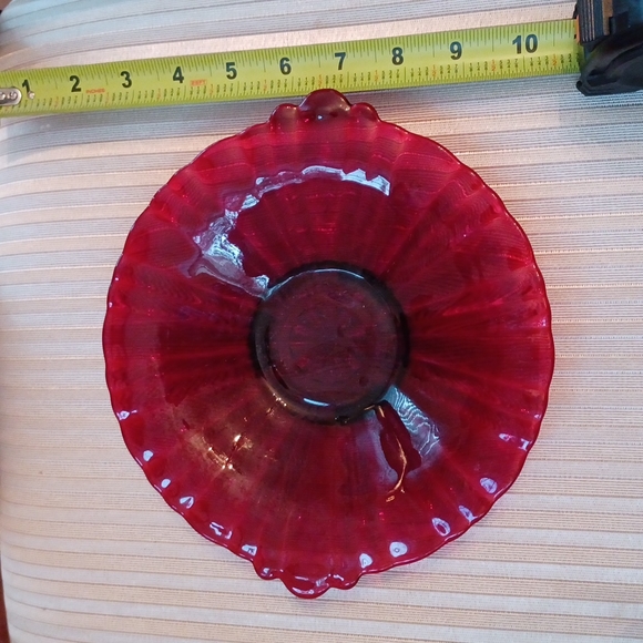 ❤Anchor Hocking Old Cafe Royal Ruby Red Shallow Candy Dish - Picture 3 of 6